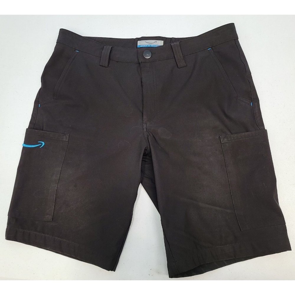 Amazon Men's Uniform Shorts M 32-34 Black Delivery Driver Luly Yang Stretch Work